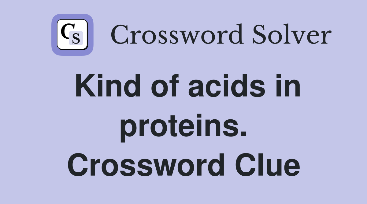Kind of acids in proteins. Crossword Clue