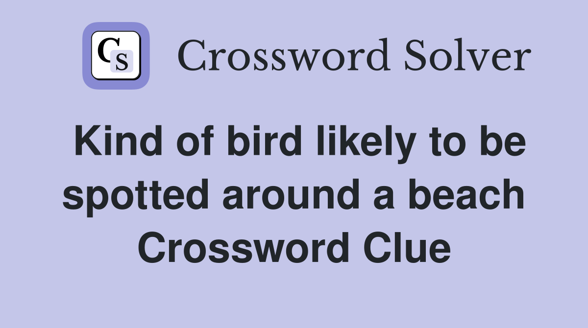 Kind of bird likely to be spotted around a beach Crossword Clue