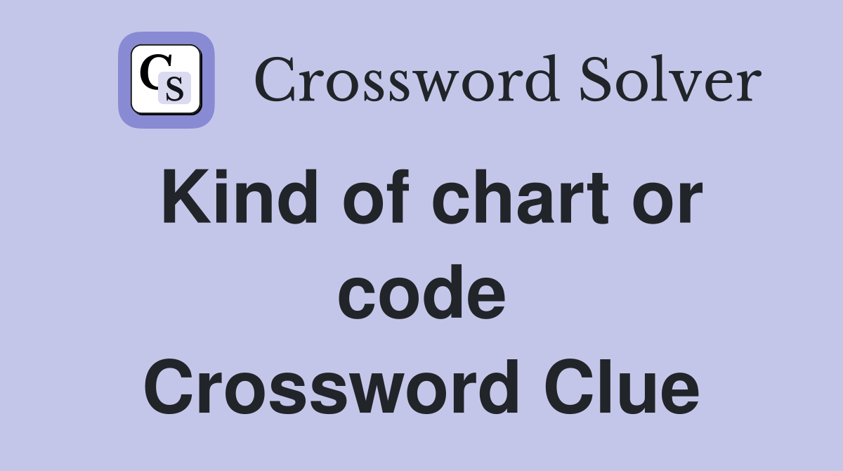 Kind of chart or code Crossword Clue