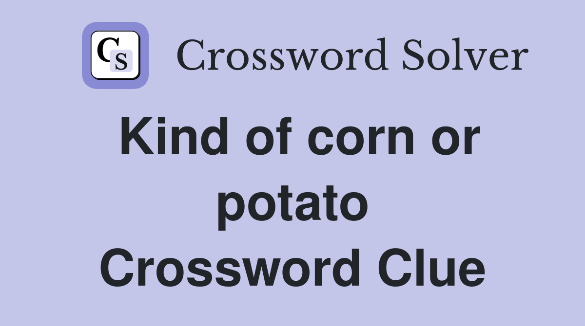 Kind of corn or potato Crossword Clue