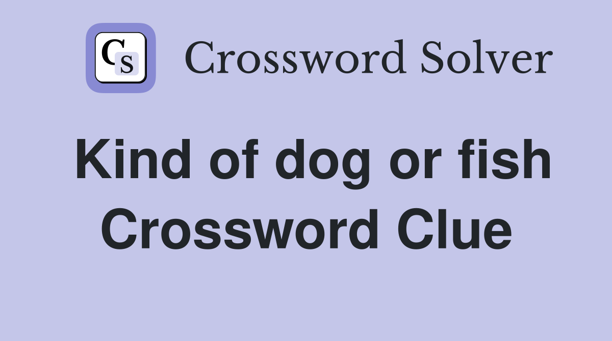 Kind of dog or fish Crossword Clue