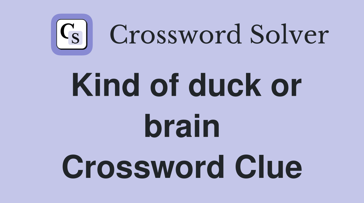 Kind of duck or brain Crossword Clue