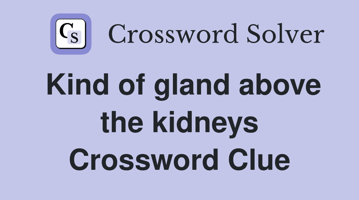 Kind of gland above the kidneys Crossword Clue