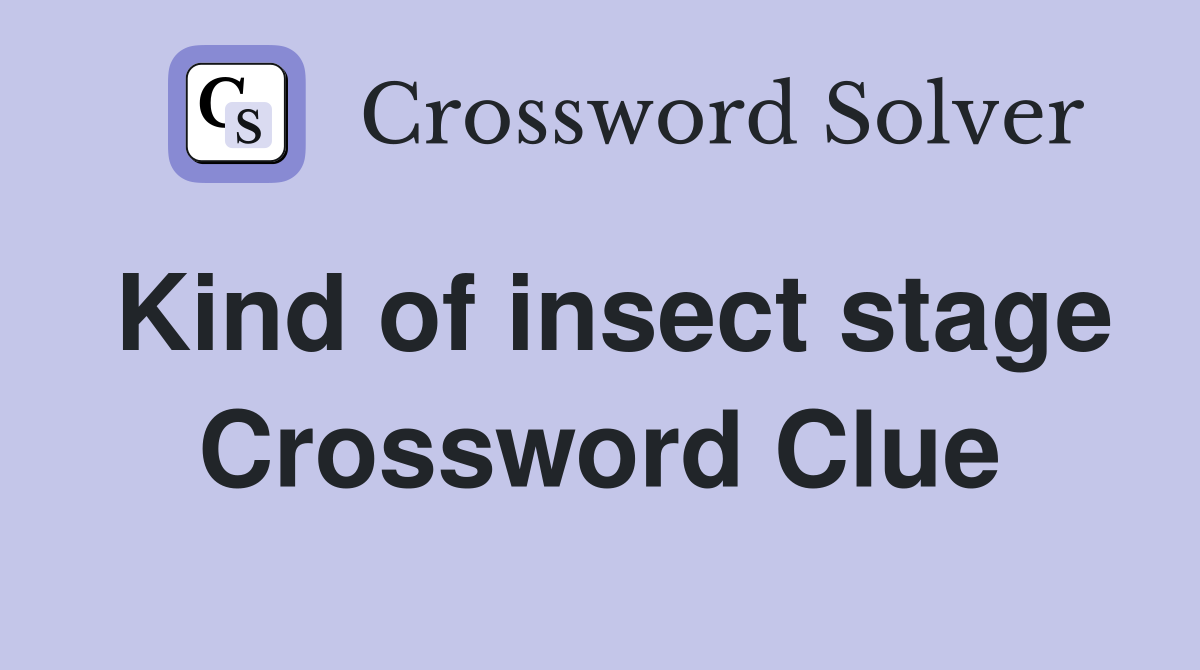 Kind of insect stage Crossword Clue