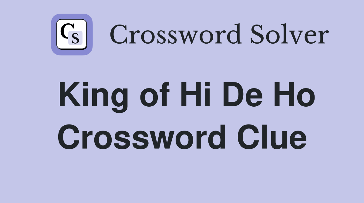 King of Hi De Ho Crossword Clue