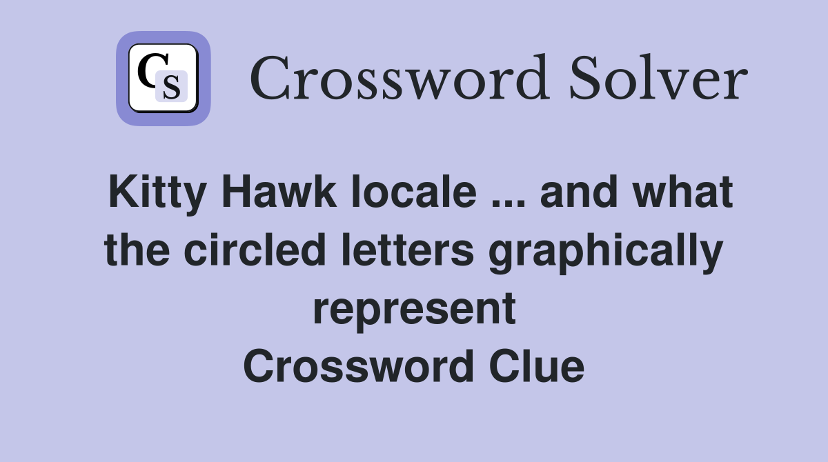 Kitty Hawk locale ... and what the circled letters graphically represent Crossword Clue