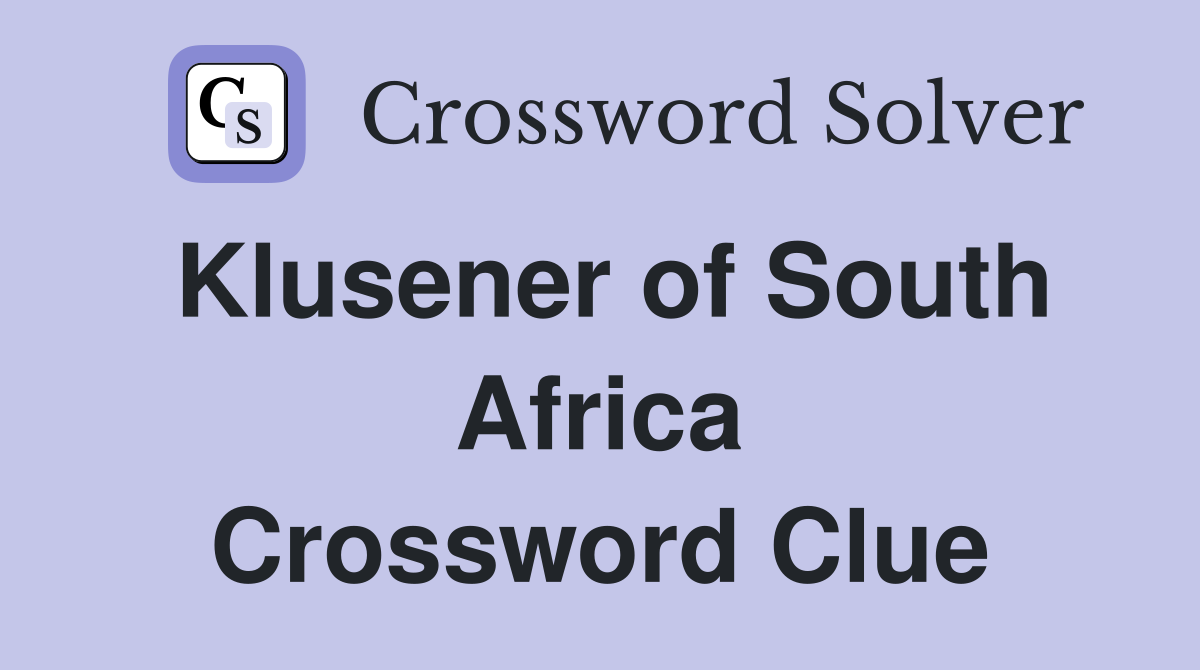 Klusener of South Africa Crossword Clue