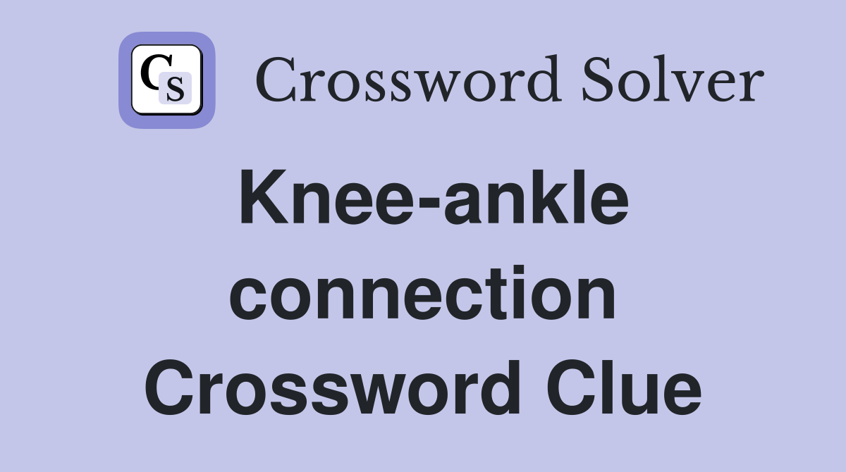 Knee-ankle connection Crossword Clue