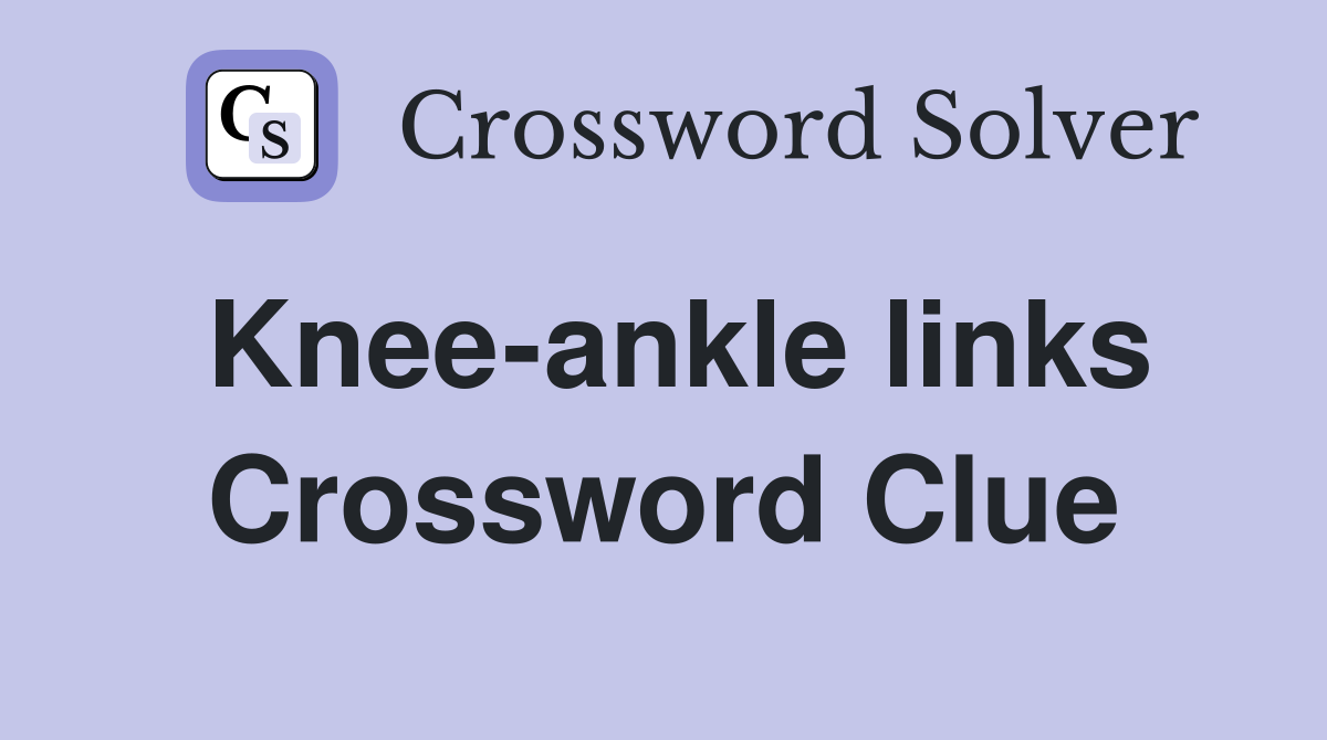 Knee-ankle links Crossword Clue