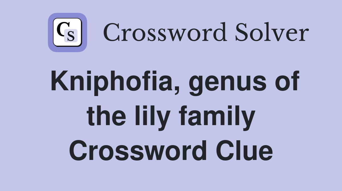 Kniphofia, genus of the lily family Crossword Clue