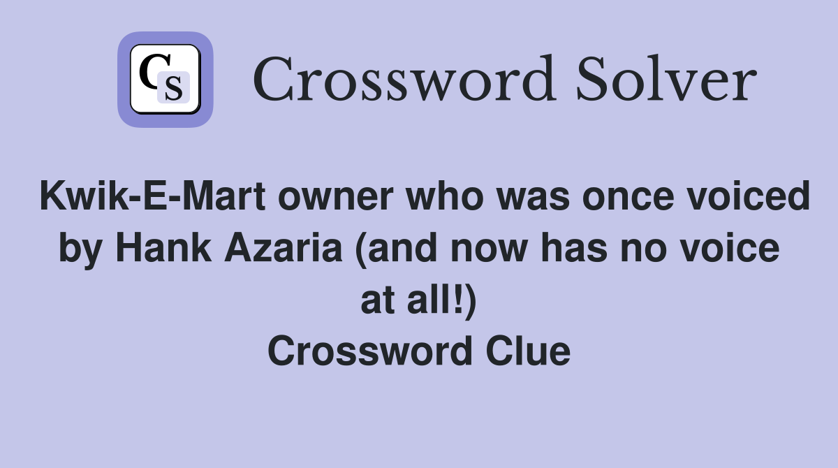 Kwik-E-Mart owner who was once voiced by Hank Azaria (and now has no ...