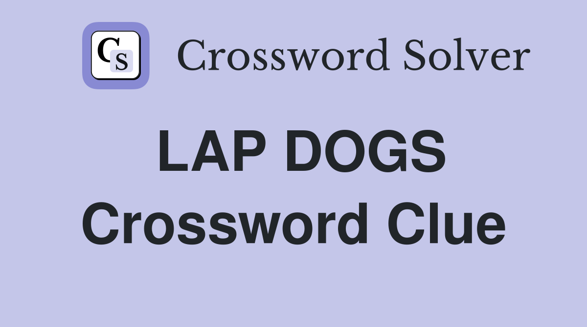 LAP DOGS Crossword Clue