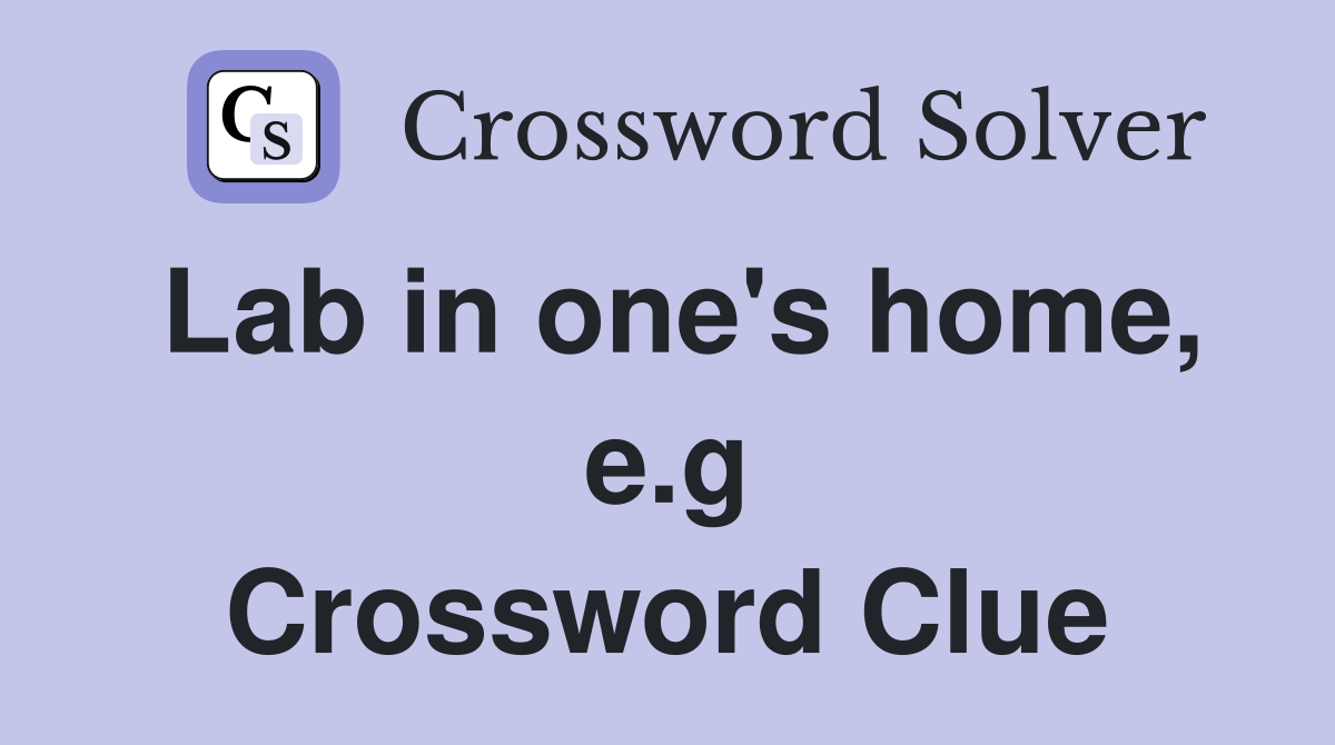 Lab in one's home, e.g Crossword Clue