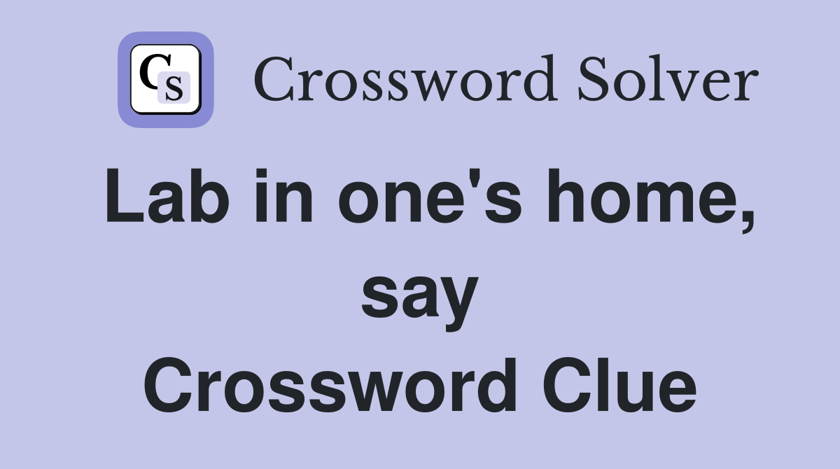 Lab in one's home, say Crossword Clue