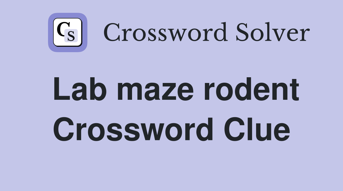 Lab maze rodent Crossword Clue