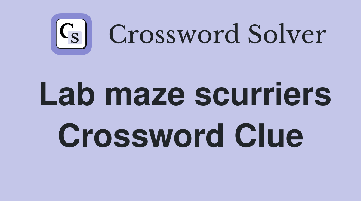 Lab maze scurriers Crossword Clue