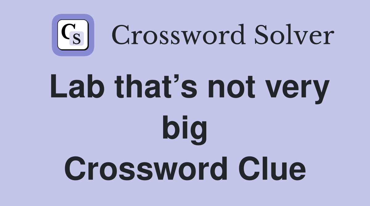 Lab that’s not very big Crossword Clue