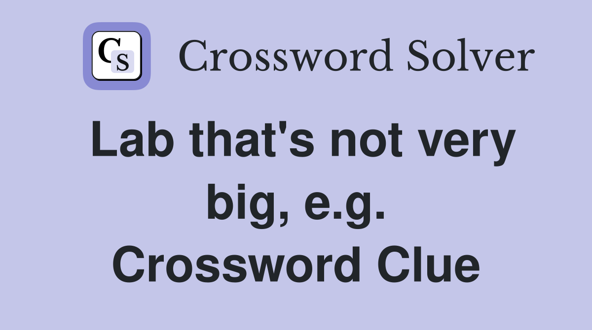 Lab that's not very big, e.g. Crossword Clue