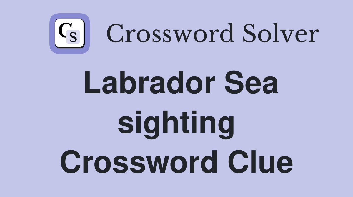 Labrador Sea sighting Crossword Clue