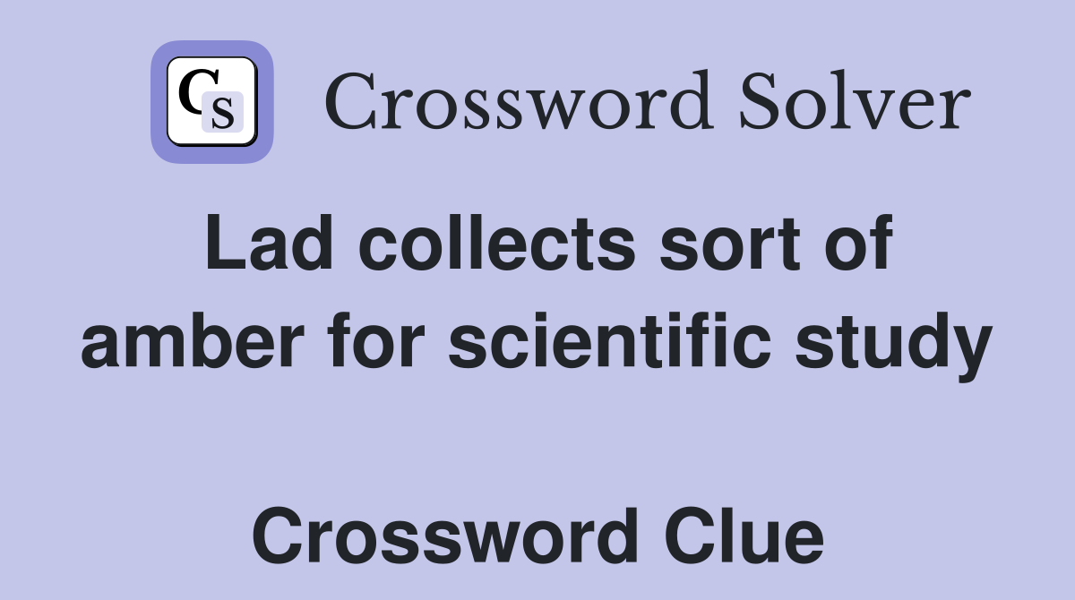 Lad collects sort of amber for scientific study  Crossword Clue