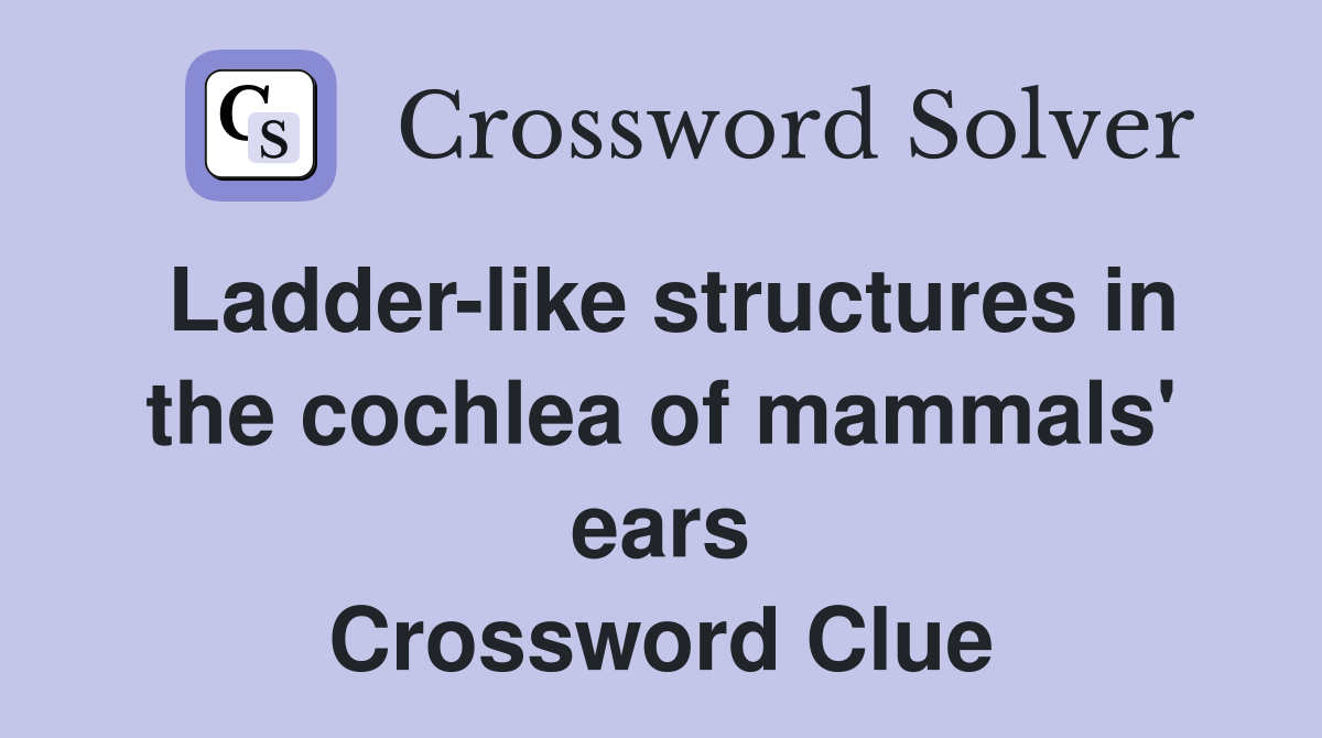 Ladder-like structures in the cochlea of mammals' ears Crossword Clue