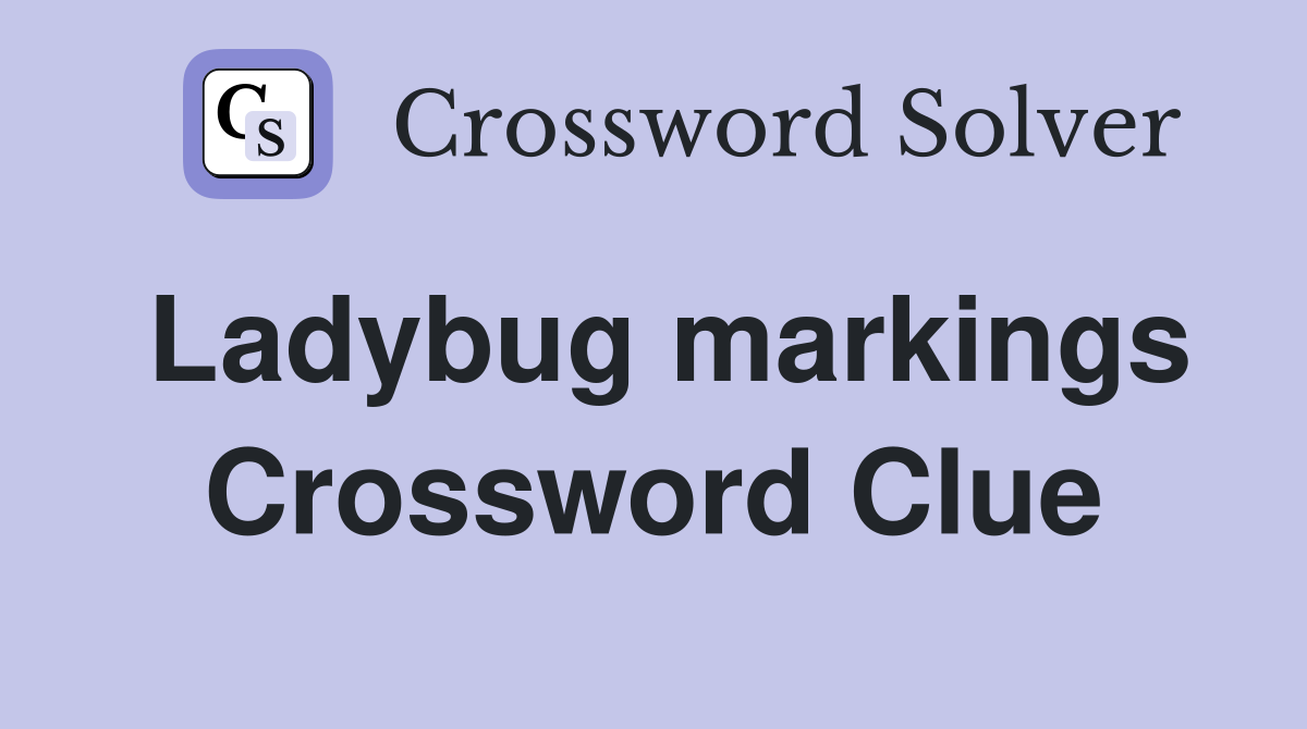 Ladybug markings Crossword Clue