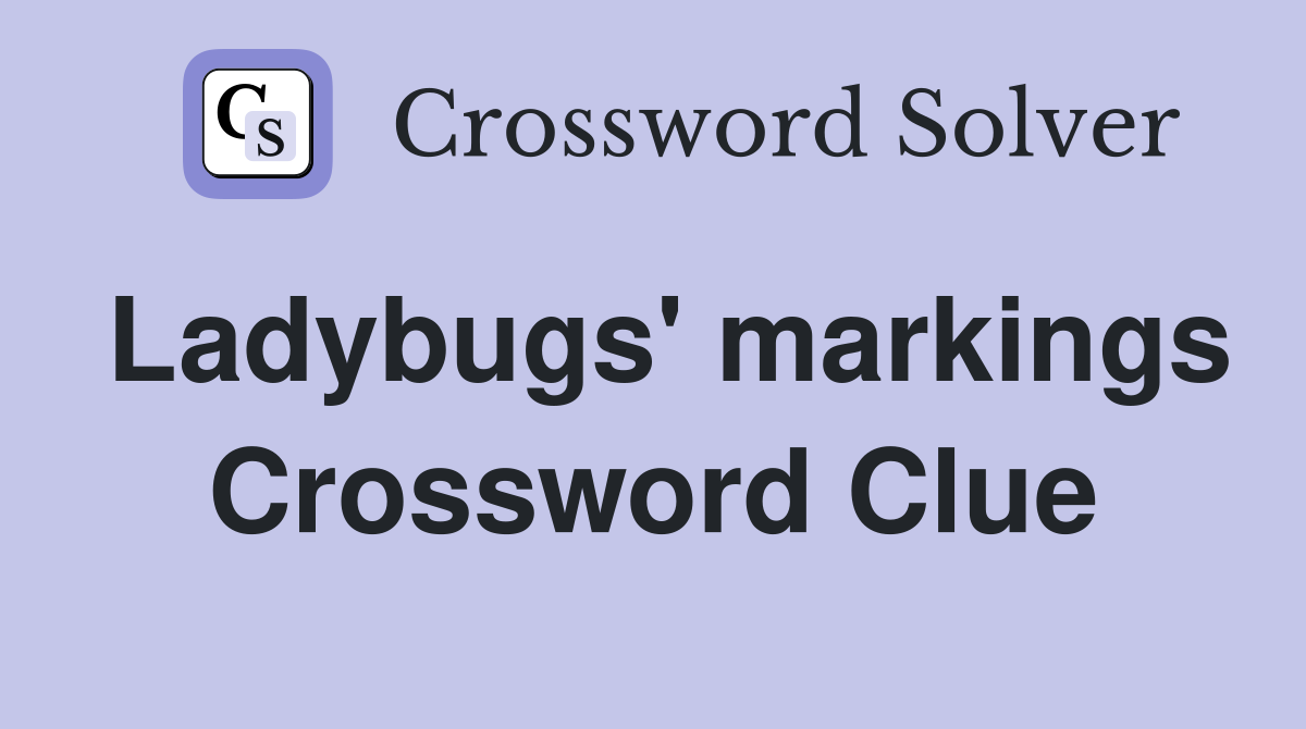 Ladybugs' markings Crossword Clue