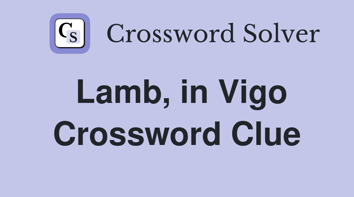 Lamb, in Vigo Crossword Clue