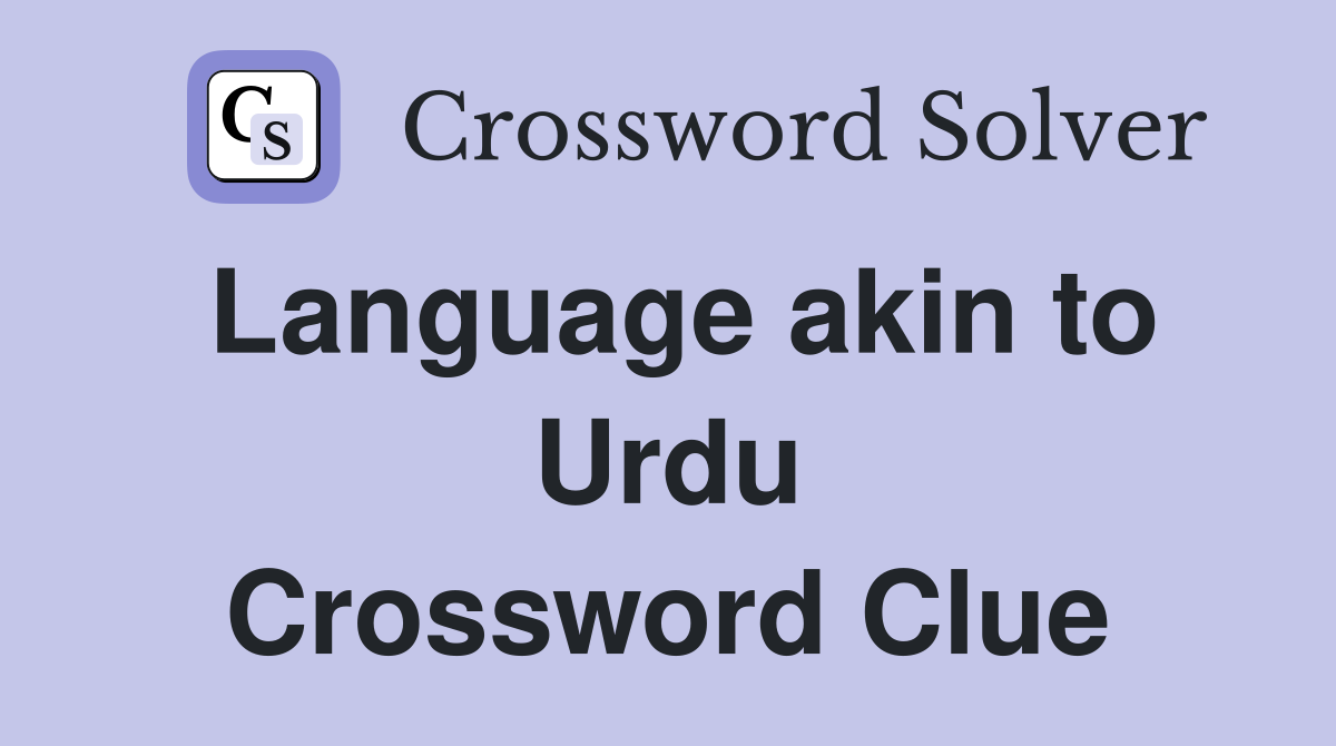 Language akin to Urdu Crossword Clue