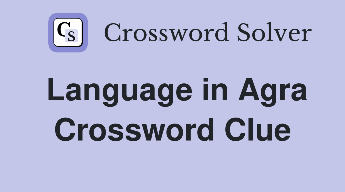 Language in Agra Crossword Clue