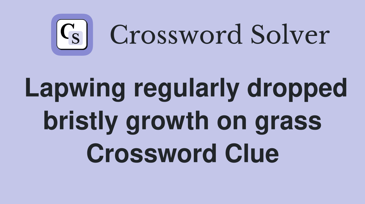 Lapwing regularly dropped bristly growth on grass Crossword Clue
