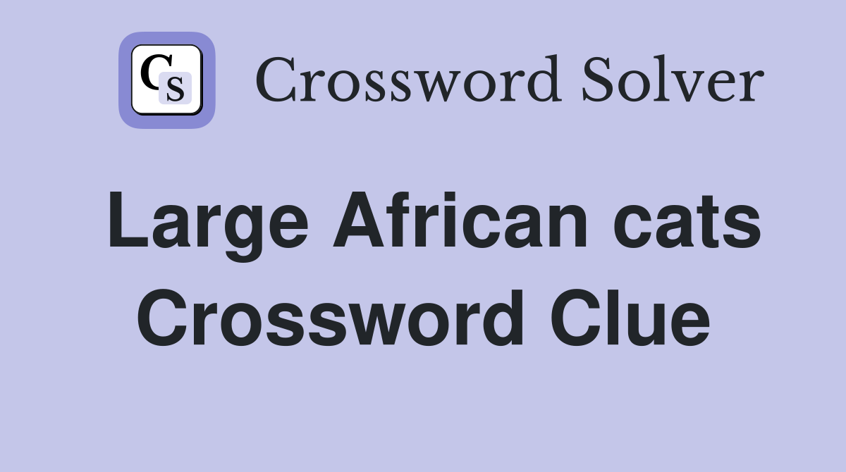 Large African cats Crossword Clue