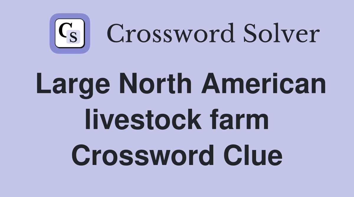 Large North American livestock farm Crossword Clue