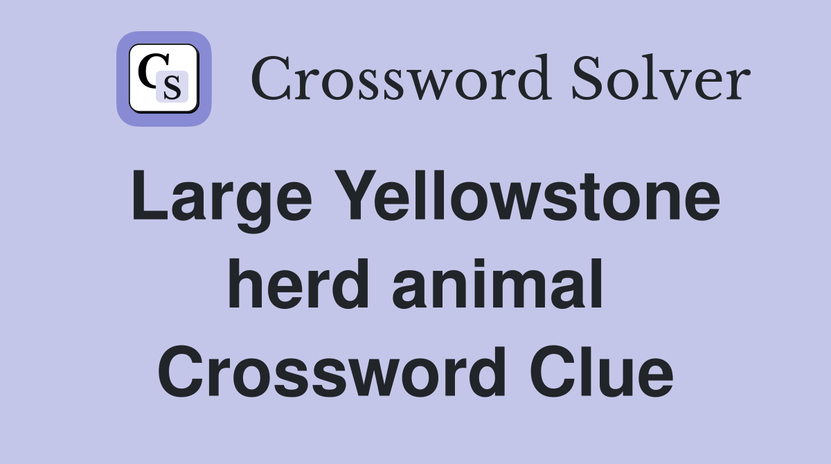 Large Yellowstone herd animal Crossword Clue