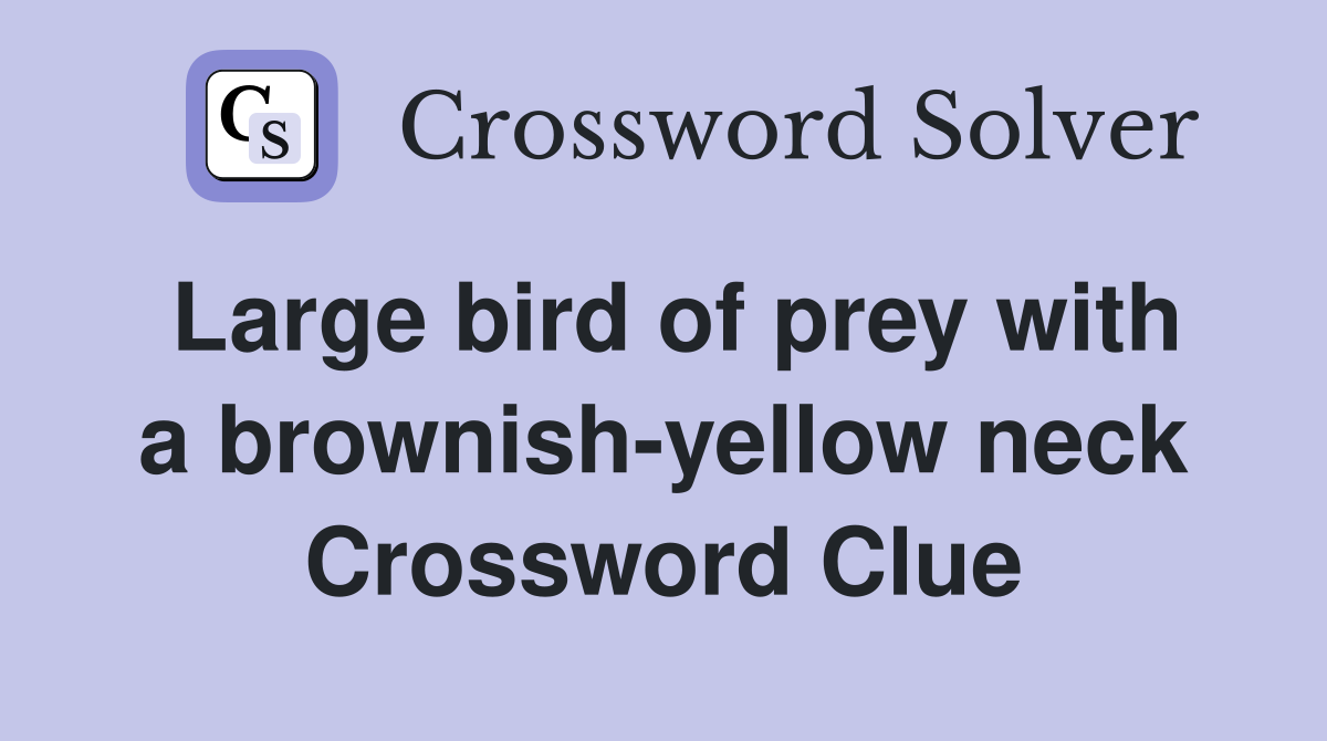 Large bird of prey with a brownish-yellow neck Crossword Clue
