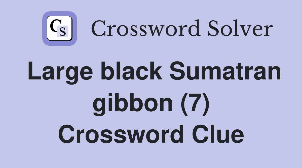 Large black Sumatran gibbon (7) Crossword Clue