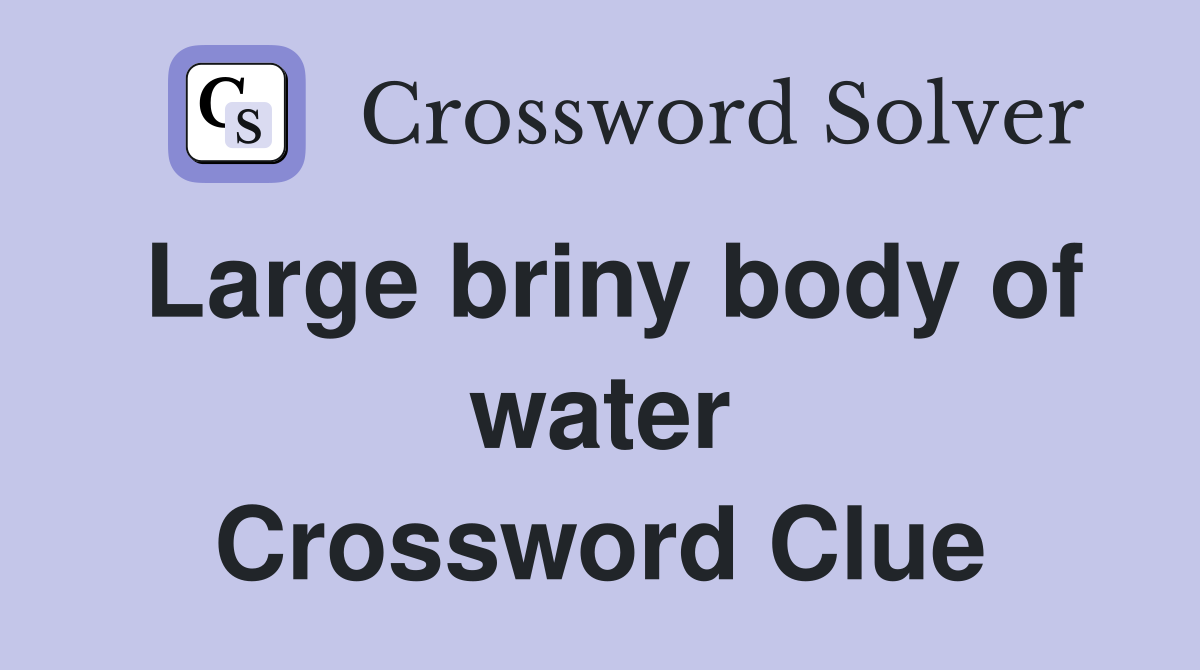 Large briny body of water Crossword Clue