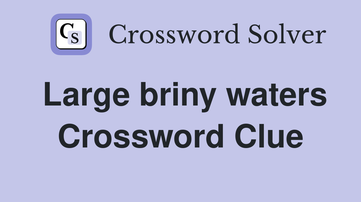 Large briny waters Crossword Clue