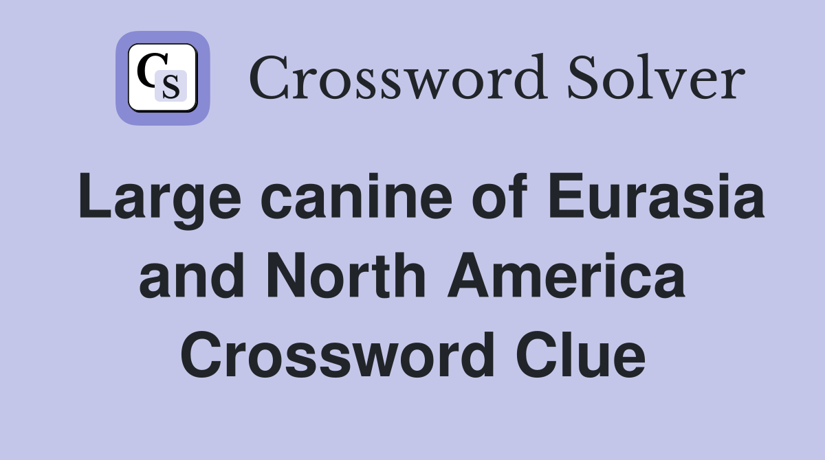 Large canine of Eurasia and North America Crossword Clue
