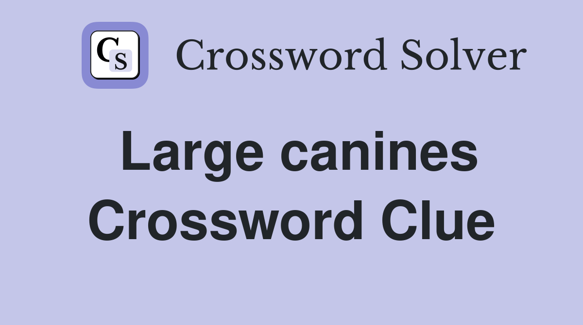 Large canines Crossword Clue