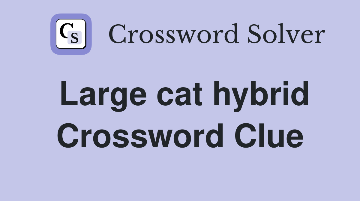 Large cat hybrid Crossword Clue