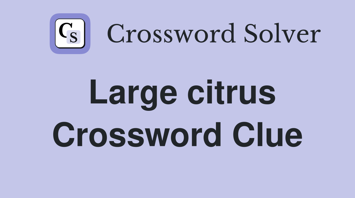 Large citrus Crossword Clue