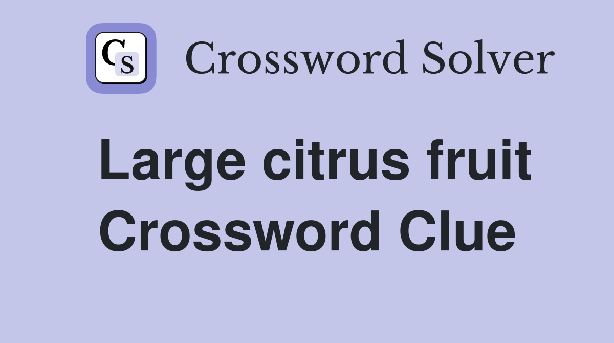 Large citrus fruit Crossword Clue