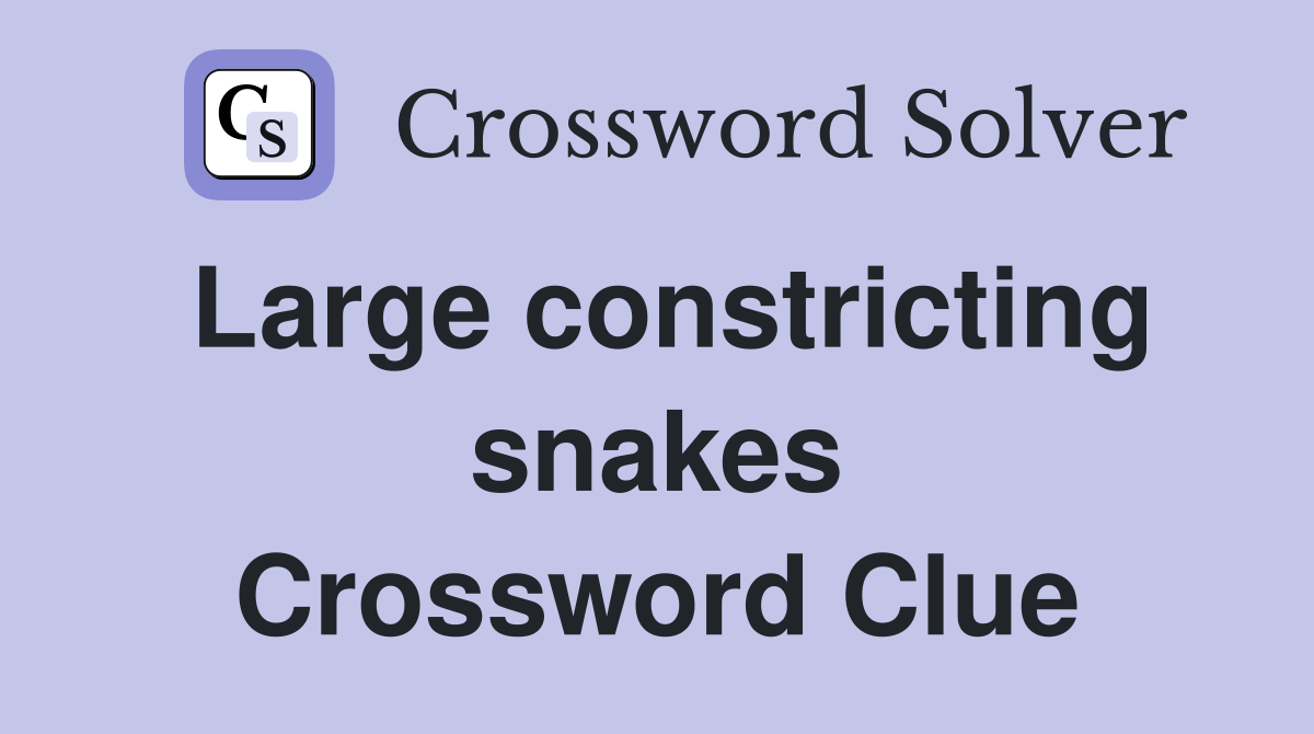 Large constricting snakes Crossword Clue