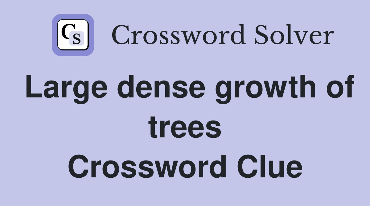 Large dense growth of trees Crossword Clue