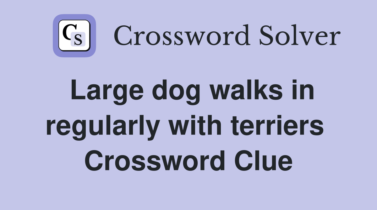 Large dog walks in regularly with terriers  Crossword Clue