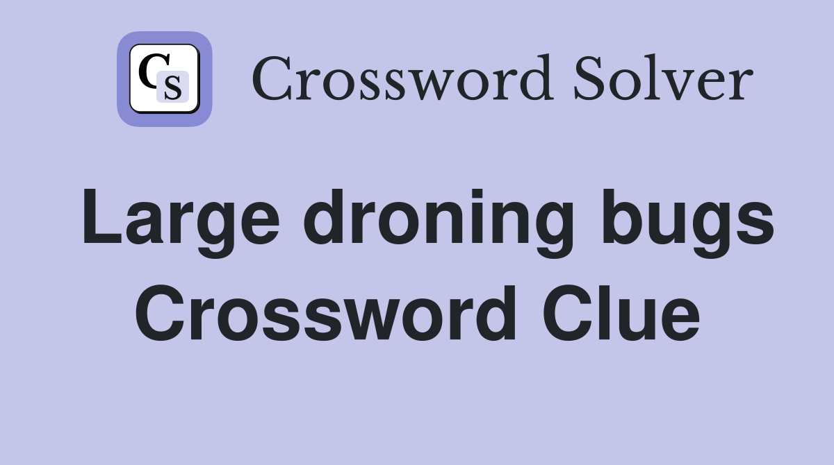 Large droning bugs Crossword Clue