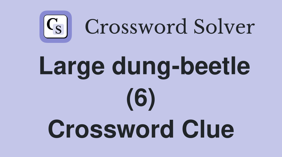 Large dung-beetle (6) Crossword Clue
