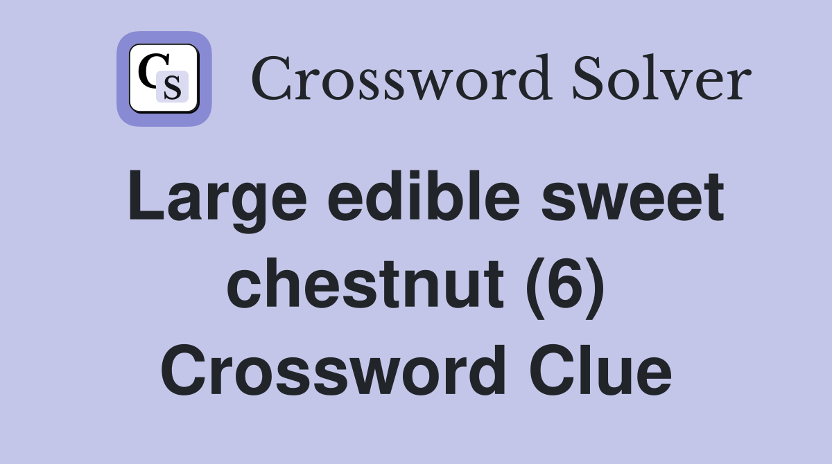 Large edible sweet chestnut (6) Crossword Clue