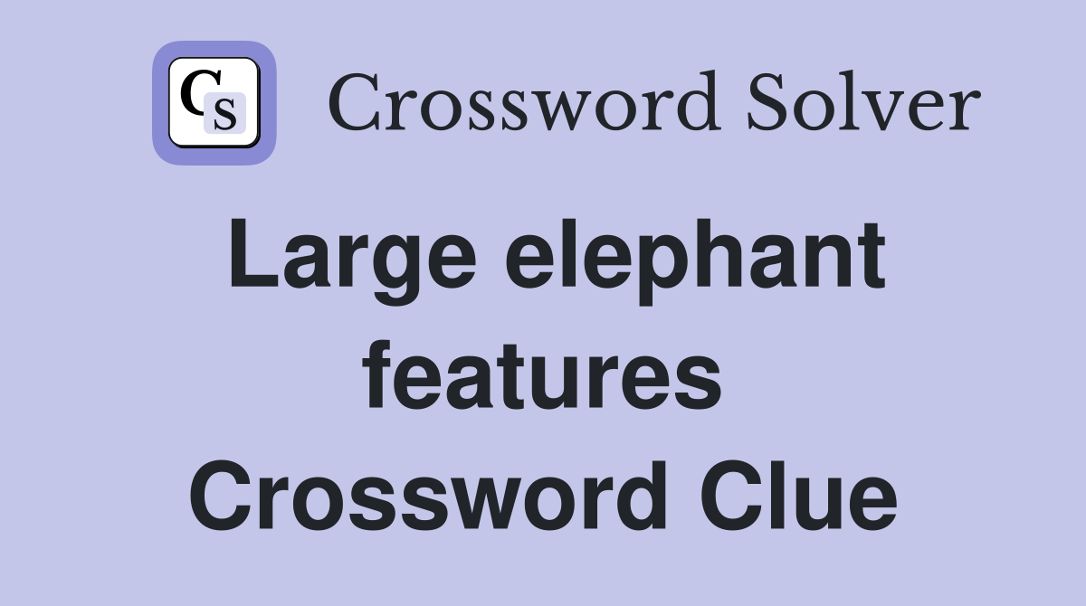 Large elephant features Crossword Clue